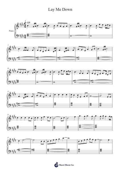 Lay Me Down Sheet Music by Sam Smith-Arr.Brownemeg