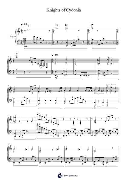 Knights of Cydonia Sheet Music by Muse-Arr.Watloise Fredgee