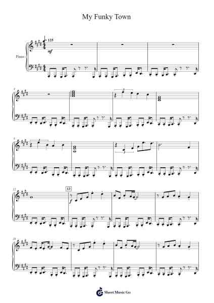 My Funky Town Sheet Music by Toby Fox-Arr.Cliffcam Whbill