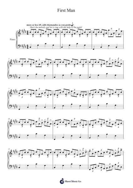 Quarantine - First Man Sheet Music by Justin Hurwitz-Arr.Wildmy
