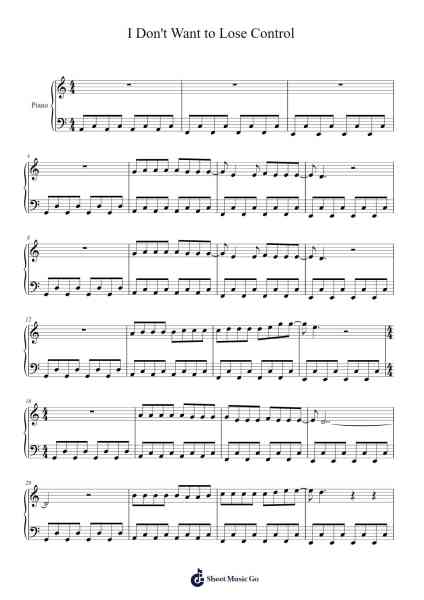 I Don't Want to Lose Control Sheet Music by Zoe Wees-Arr.Wanbooth