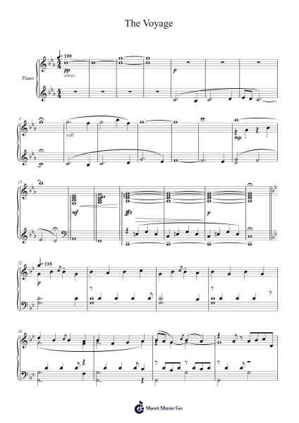 The Voyage Sheet Music by Andreas Waldetoft-Arr.Morsedric