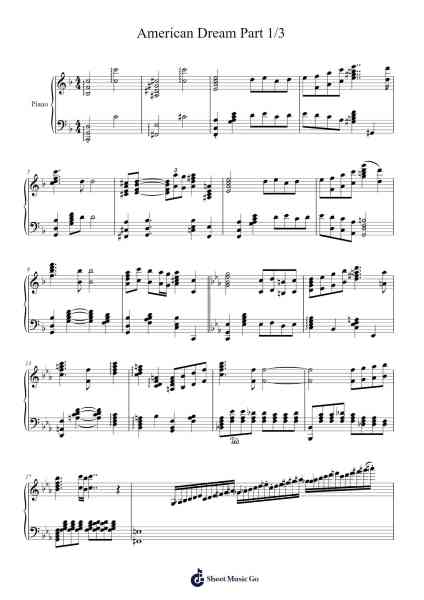 American Dream Part 1/3 Sheet Music by jbw8vkfypt-Arr.Charalph