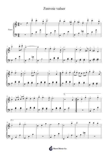 J'envoie valser Sheet Music by Merigniespiano-Arr.Fagee
