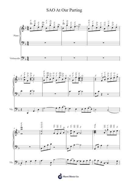 SAO At Our Parting Sheet Music by -Arr.Wildeh Francesgrace