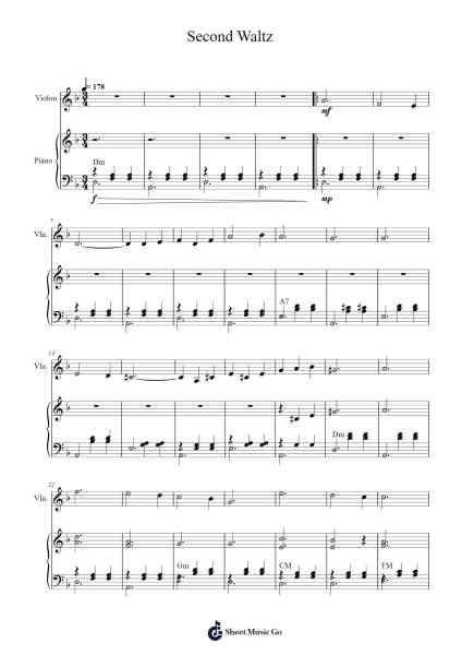 Second Waltz Sheet Music by Dmitri Shostakovich-Arr.Jeamesqy