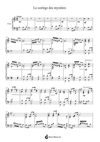 Le cortège des mystères Sheet Music by Clasen Woodhume-Arr.Joanbar Crichniel