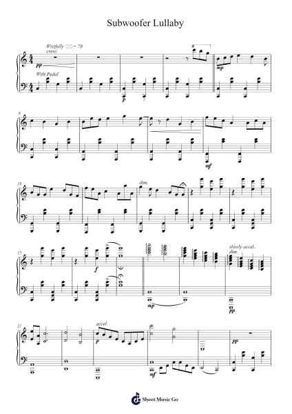Subwoofer Lullaby Sheet Music by undefined-Arr.Gemfoe Conchey