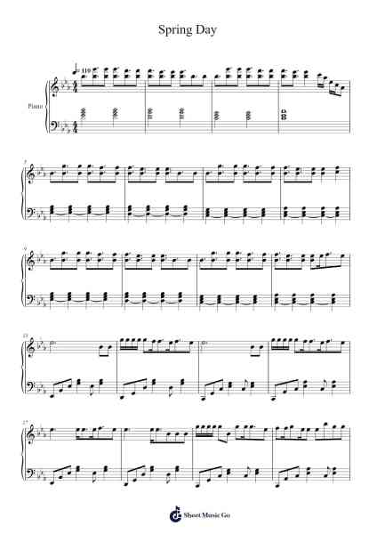 Spring Day Sheet Music by 키키-Arr.Harjo