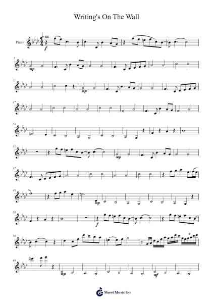 Writing's On The Wall Sheet Music by Sam Smith-Arr.Babberg Neriam