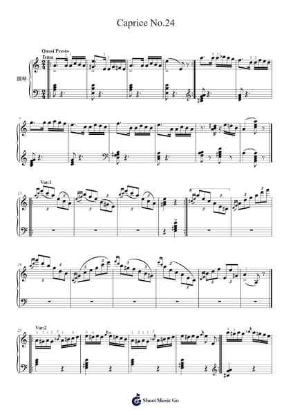 Caprice No. 24 in A Minor, Op. 1 Sheet Music by Niccolò Paganini-Arr.Markthur