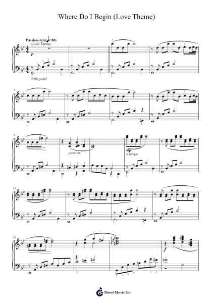 Where Do I Begin (Love Theme) Sheet Music by Andy Williams-Arr.Thodorelass