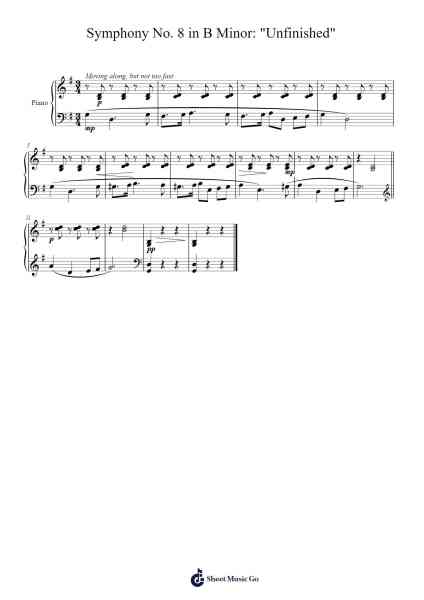 Symphony No. 8 in B Minor, D. 759 "Unfinished" Sheet Music by Franz Schubert-Arr.Souyet Jamesnolds
