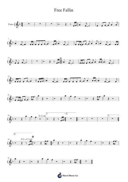 Free Fallin Sheet Music by Tom Petty-Arr.Virgreg