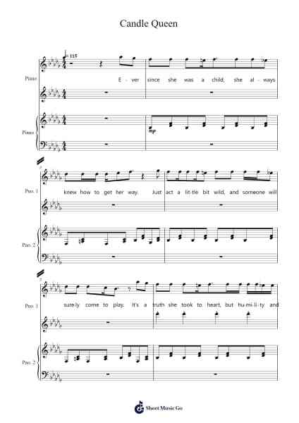 Candle Queen Sheet Music by GHOST-Arr.Dierclaude Hedwill
