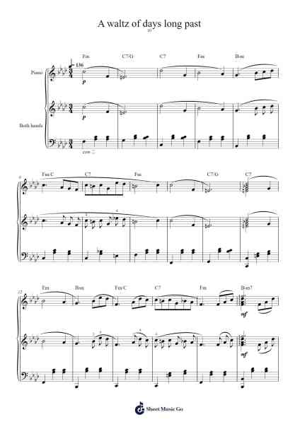 A waltz of days long past Sheet Music by Thozel-Arr.Junegia Wato