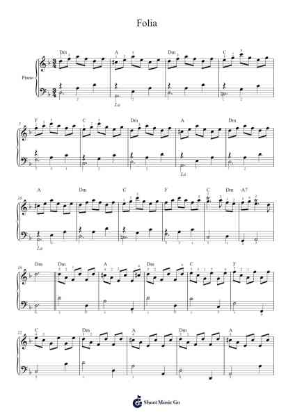 Folia 樂譜由 Alessandro Scarlatti - 編曲 Wyattnix Abniel