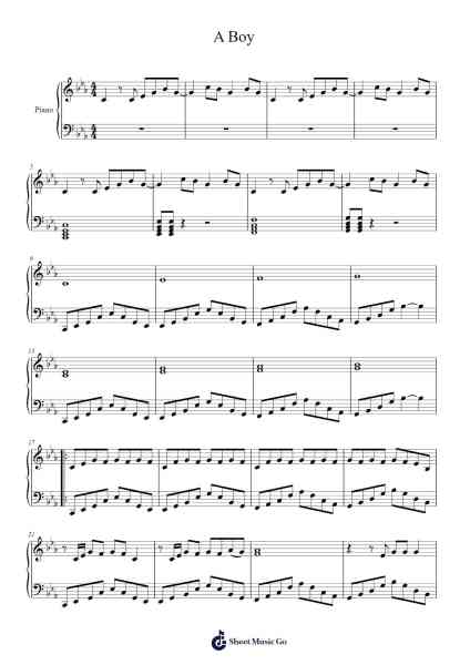 A Boy Sheet Music by G-Dragon-Arr.Simpbrown