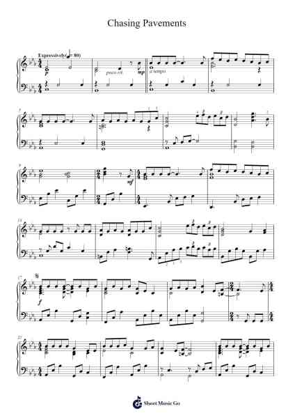 Chasing Pavements Sheet Music by Adele-Arr.Blitheclough