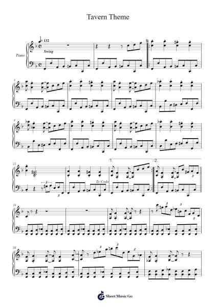 Tavern Theme Sheet Music by Koichi Sugiyama-Arr.Huthorne