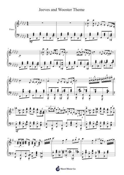 Jeeves and Wooster Theme Sheet Music by undefined-Arr.Otnold