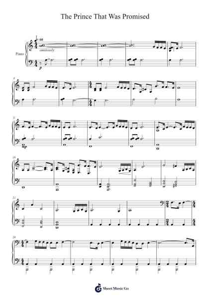 The Prince That Was Promised Sheet Music by Ramin Djawadi-Arr.Pulborg Ridean