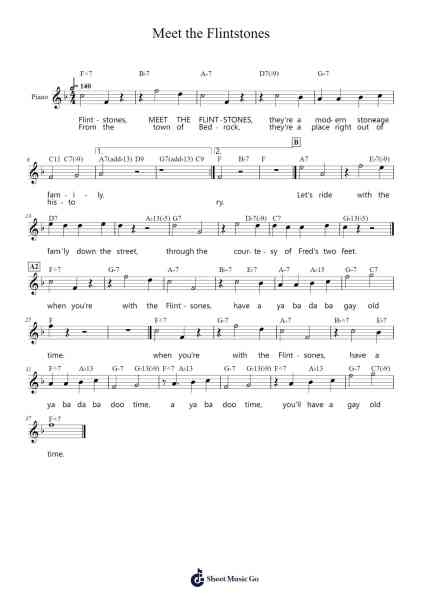 Meet the Flintstones Sheet Music by Hoyt S. Curtin/William Hanna/Joseph Barbera-Arr.Restan
