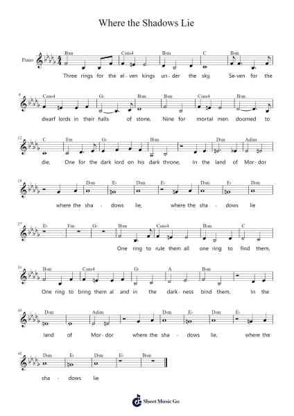 Where the Shadows Lie Sheet Music by Bear McCreary-Arr.Dwightharte Phijoyce