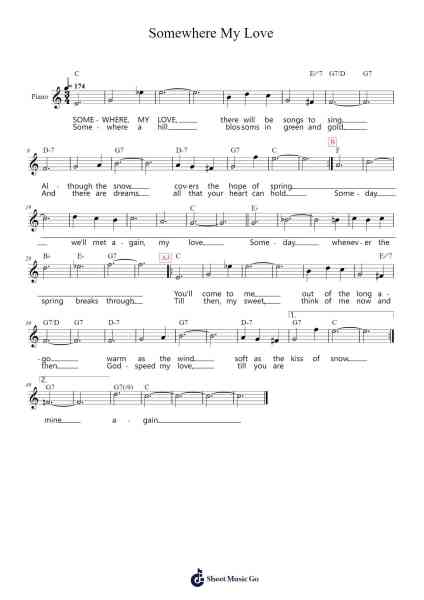 Somewhere My Love Sheet Music by Maurice Jarre-Arr.Larple