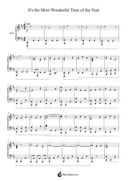 It's the Most Wonderful Time of the Year (Vacation Version) Sheet Music by Andy Williams-Arr.Merpe