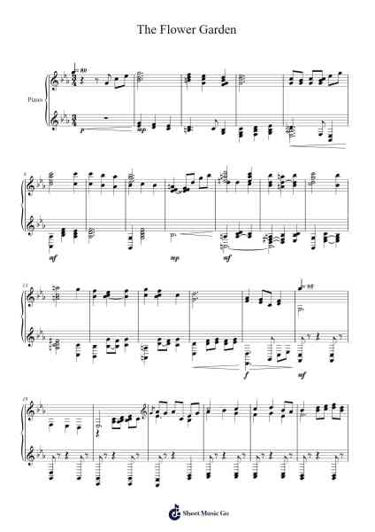 The Flower Garden Sheet Music by Joe Hisaishi-Arr.Canzel