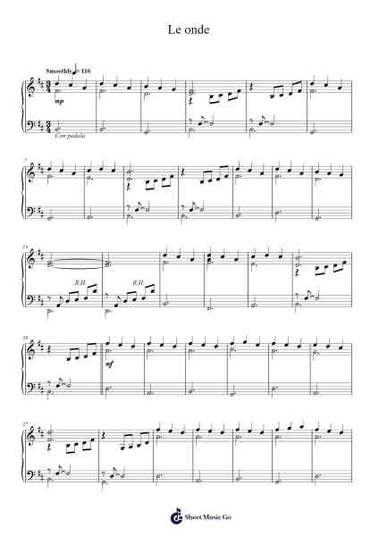 Le Onde Sheet Music by Ludovico Einaudi-Arr.Viten Sun