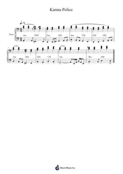 Karma Police Sheet Music by Radiohead-Arr.Krispert