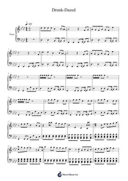 Drunk-Dazed Sheet Music by ENHYPEN-Arr.Waydutt