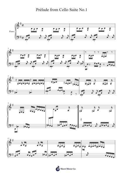 Cello Suite No. 1 in G Major, BWV 1007: I. Prélude Sheet Music by Johann Sebastian Bach-Arr.Jamesstone