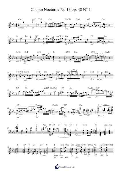 Nocturne No. 13 in C Minor, Op. 48, No. 1 Sheet Music by Frédéric Chopin-Arr.Stilkim