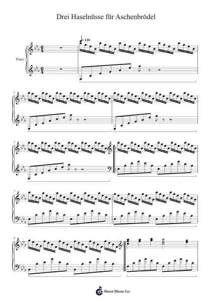 Drei Haselnüsse für Aschenbrödel Sheet Music by Karel Svoboda-Arr.Rodblair