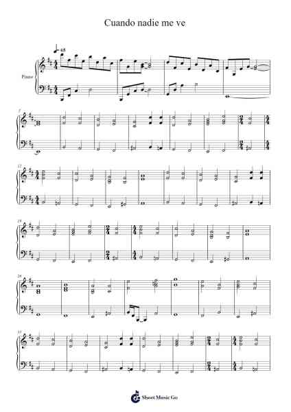 Cuando nadie me ve Sheet Music by Alejandro Sanz-Arr.Consdia Debruth
