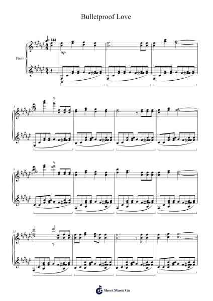 Bulletproof Love Sheet Music by Pierce the Veil-Arr.Franling Godrwood
