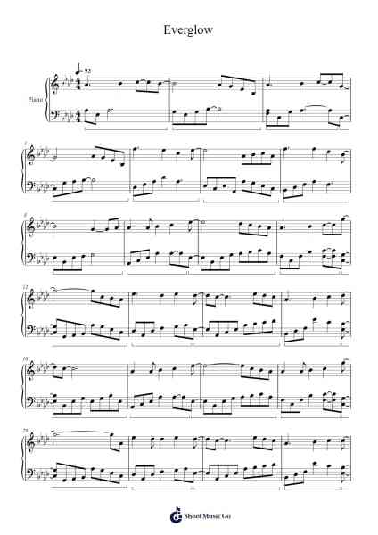 Everglow Sheet Music by Elroylop-Arr.Rooven