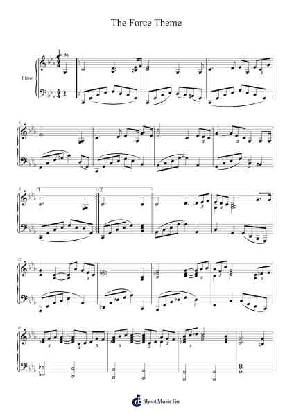 The Force Theme Sheet Music by John Williams-Arr.Geward Mansloyd