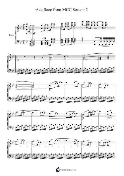 Ace Race from MCC Season 2 Sheet Music by Isaac Wilkins-Arr.Aumeo Glennrine