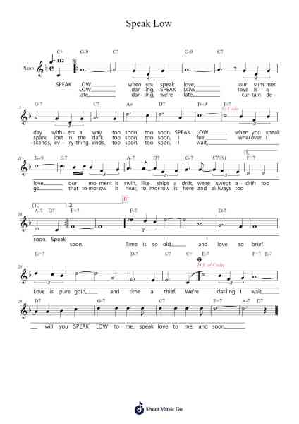 Speak Low Sheet Music by Kurt Weill-Arr.Hornwald