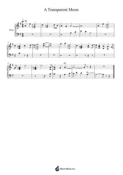 A Transparent Moon Sheet Music by Yu-Peng Chen-Arr.Thornle
