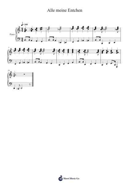 Alle meine Entchen Sheet Music by Misc Children-Arr.Gekeith Fordkiel