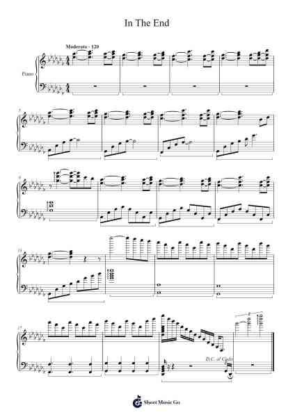 In The End Sheet Music by Canliet Joelck-Arr.Joneshouse