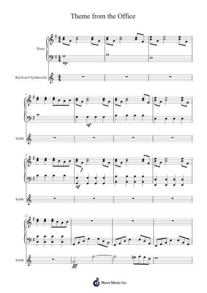 Theme from the Office Sheet Music by Jay Ferguson-Arr.Blithephne