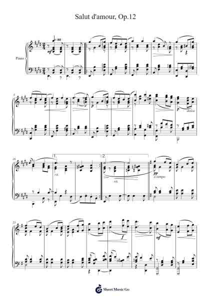 Salut d'Amour, Op. 12 Sheet Music by Edward Elgar-Arr.Windict