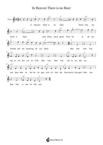 In Heaven There is no Beer Sheet Music by Ernst Neubach-Arr.Virquinn Hoodvid
