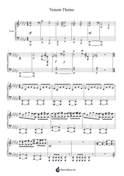 Venom Theme Sheet Music by Ludwig Göransson-Arr.Bauleste Rayday